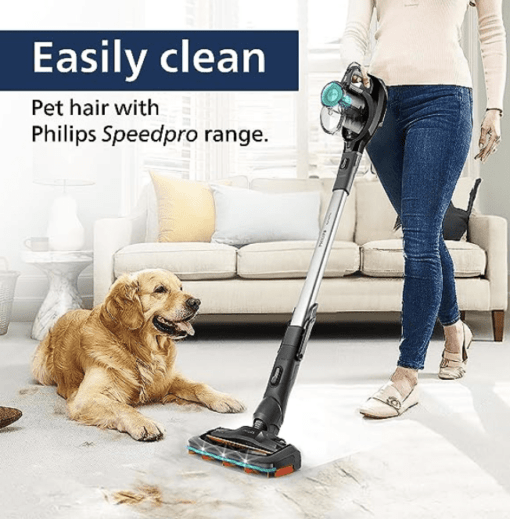Philips Domestic Appliances SpeedPro Aqua Cordless Vacuum Cleaner FC6728/01 with Vacuum and mop System Denim Blue Metallic, Medium - Image 2